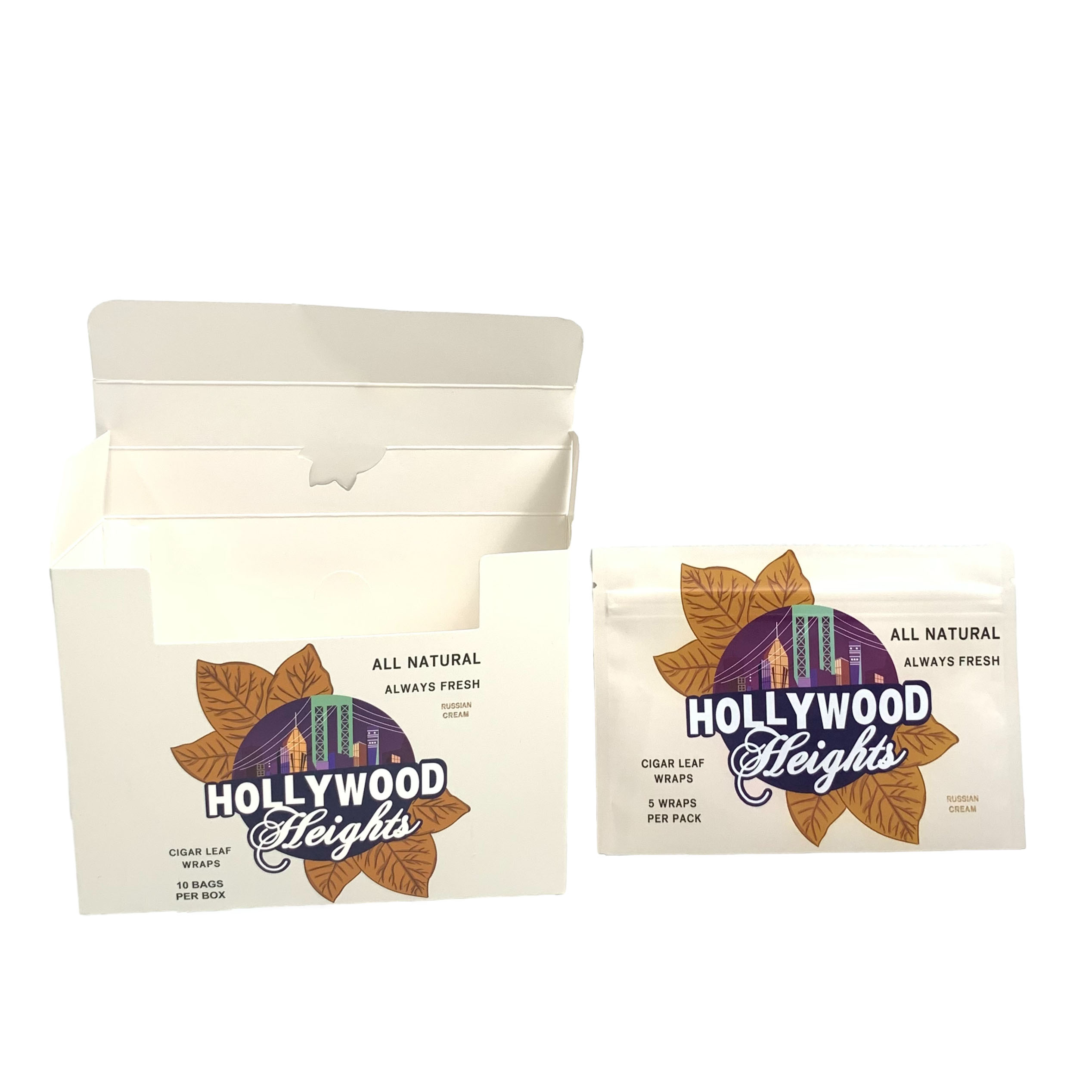 Grabba Display Box Eco Friendly Kraft Paper Natural Leaf Oil Packaging Counter Display Paper Box with Clear Window