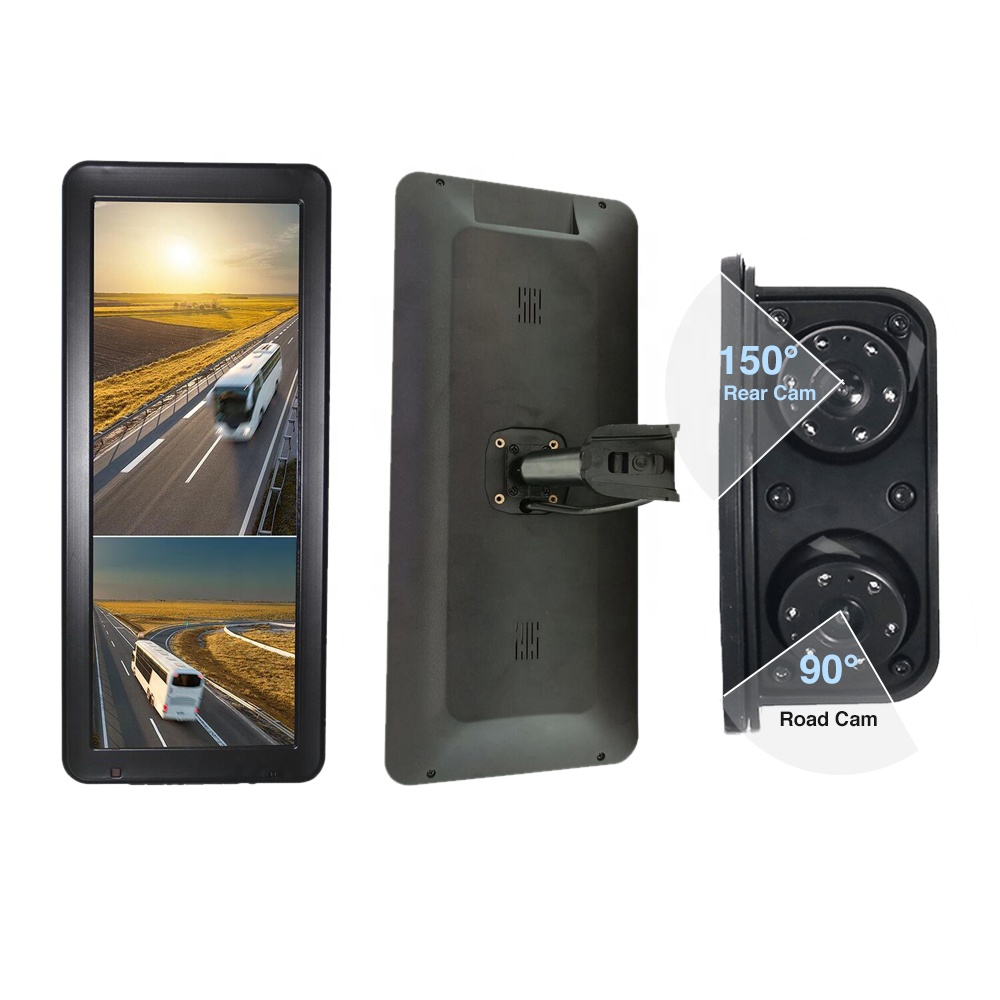 2020 Commercial Truck 1920*720 HD IPS Panel 12.3'' Electronics Mirror 1080P Dual Camera Blind Spot Monitoring System