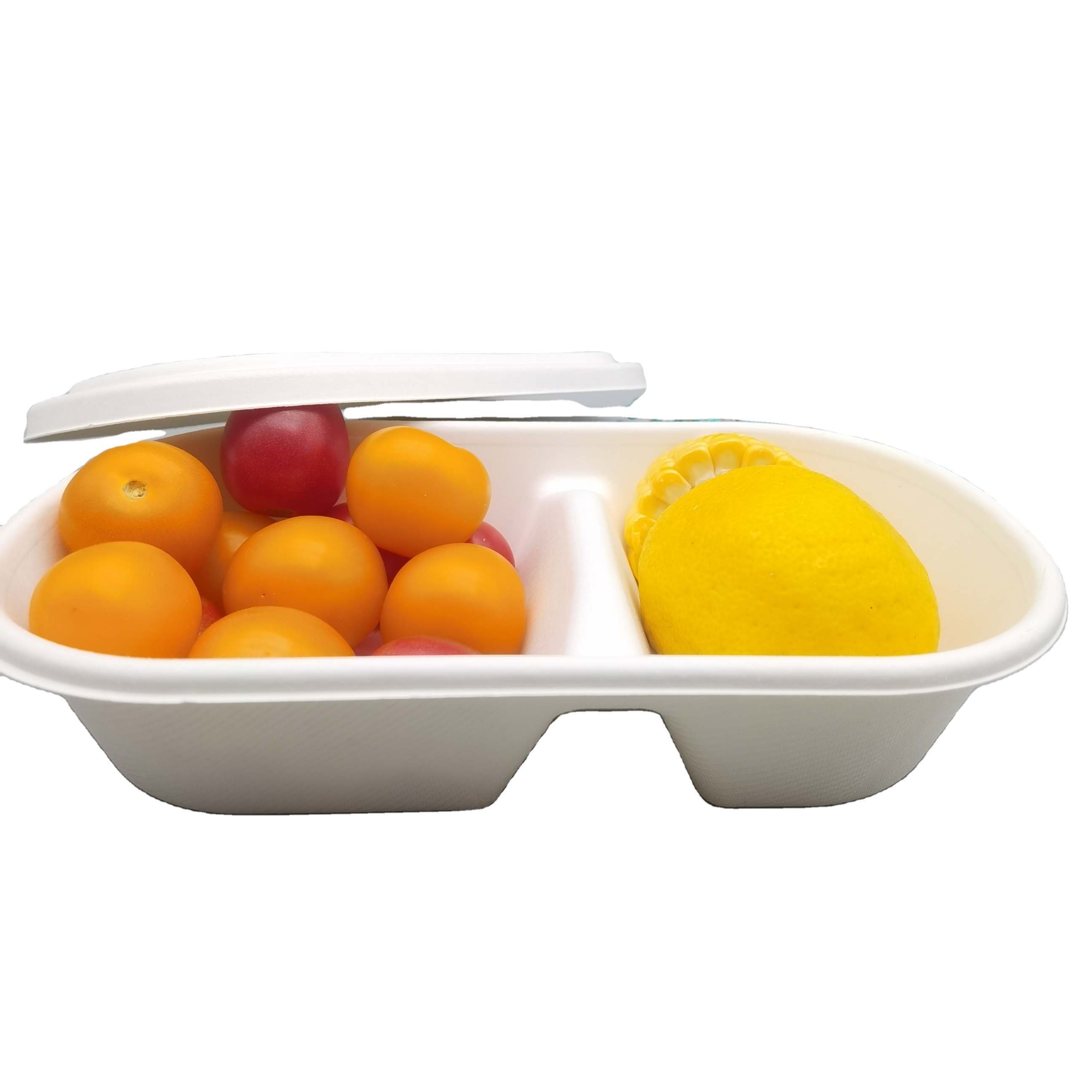 100% Biodegradable Frozen Microwave Tableware Natural Compostable Bagasse Lunch Boxes