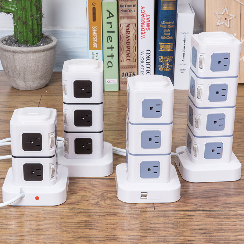JuBo American Standard Intelligent USB Multi-Function Power Socket With 1.8M Electric Wire