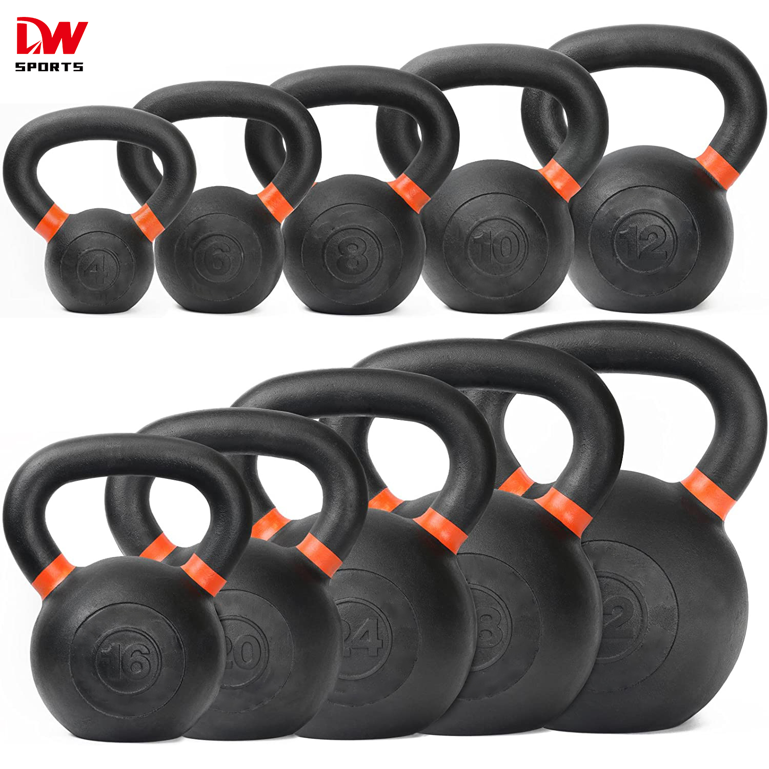 DW SPORTS, Лидер продаж, черный чугунный кетлбелл для тренажерного зала, фитнеса