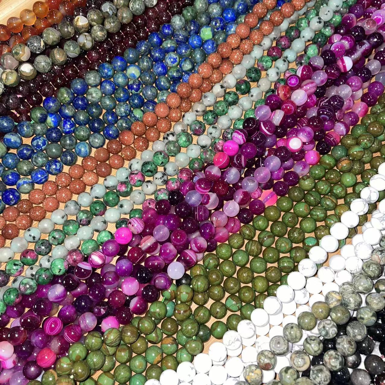60+ Types Full Range Natural Stone Beads 4-12MM Round Loose Beads for Necklace Bracelet Making