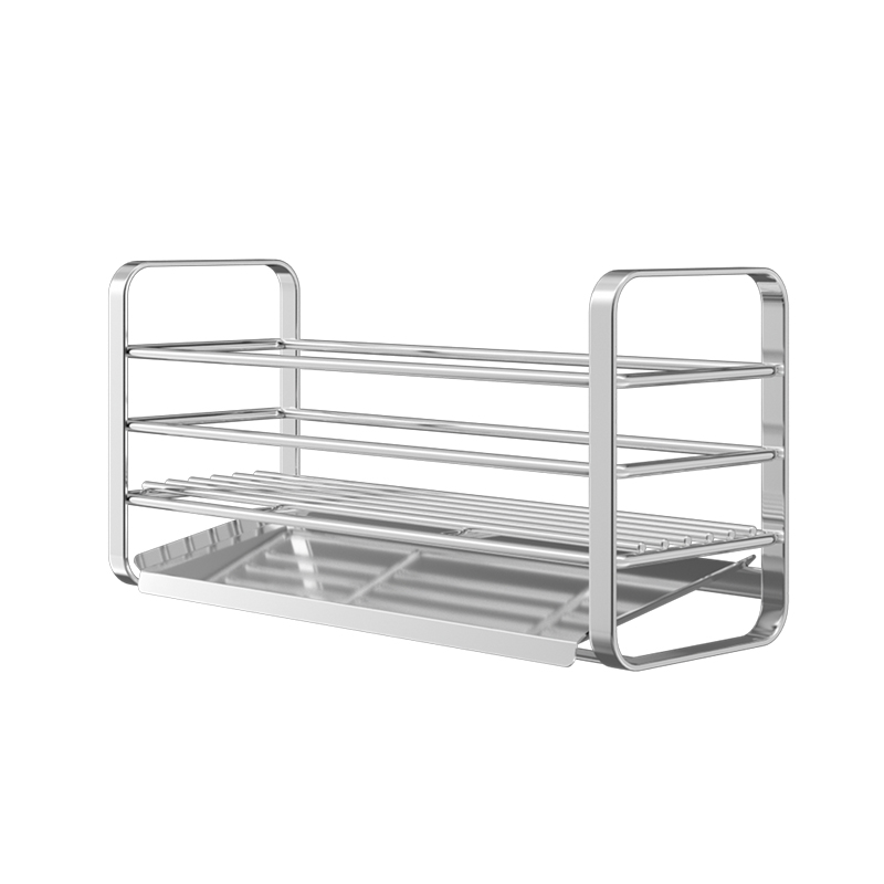 Kitchen Drainer Stainless Steel Drying Wash Drain Board Dish Rack With Drip Tray