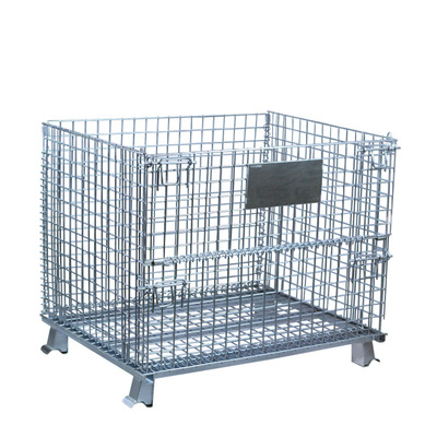 Industrial material handling stackable welded warehouse Mesh box wire cage metal bin storage container