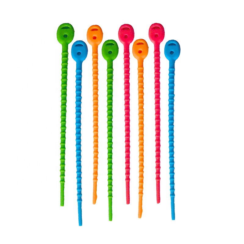colorful Multi Purpose Silicone Double Lock Twist cable Ties