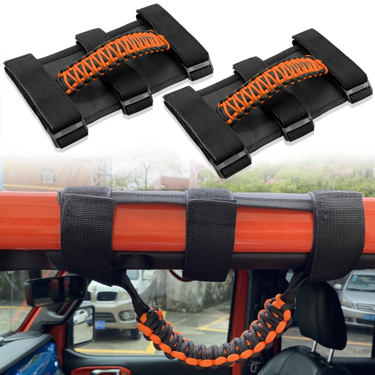 2 x Roll Bar Grab Handles Grip Handle for Jeep Wrangler YJ TJ JK JL & Gladiator JT 1987-2021