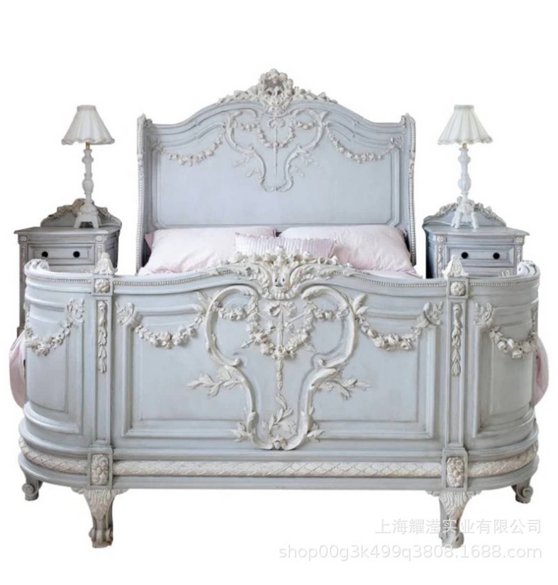 French fashion high-end carving craft bedroom solid wood antique royal bed custom furniture classic french furniture
