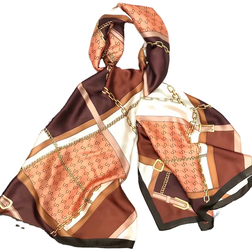 Luxury Scarf Good Quality 100 % Silk Scarf New Design Wool Pashmina Square Brand Oversize Silk Scarf
