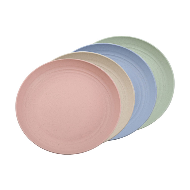 Eco-friendly Unbreakable Lightweight Dinner Dishes Biodegradable Reusable Dinnerware Wheat Straw Plates Set
