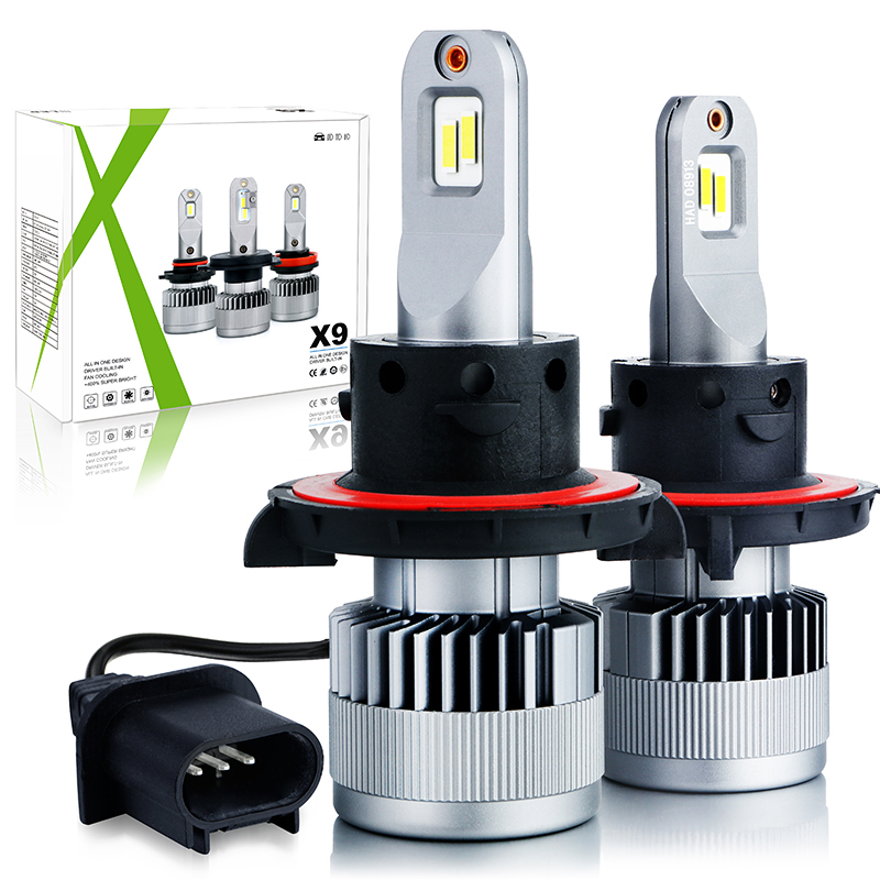 BT-AUTO X9 H13 car headlight led fan cooling canbus led headlight 12v 24v 9008 h13 auto led headlight bulbs 5700k