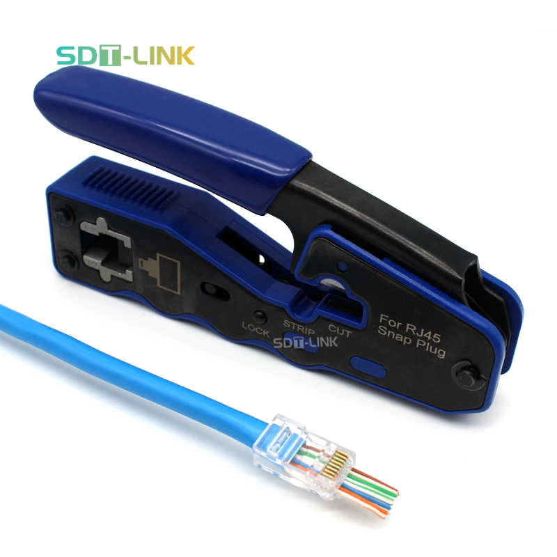 Сетевые Модульные соединители Cat5e Cat6, Обжимные Щипцы, инструмент для обжима разъемов Rj45 Rj12 Rj11, синий