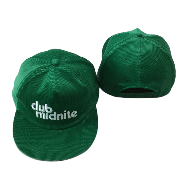 Gorros Custom Unstructured Soft Embroidery Logo 5 Panel Corduroy Snapback Hats шапки