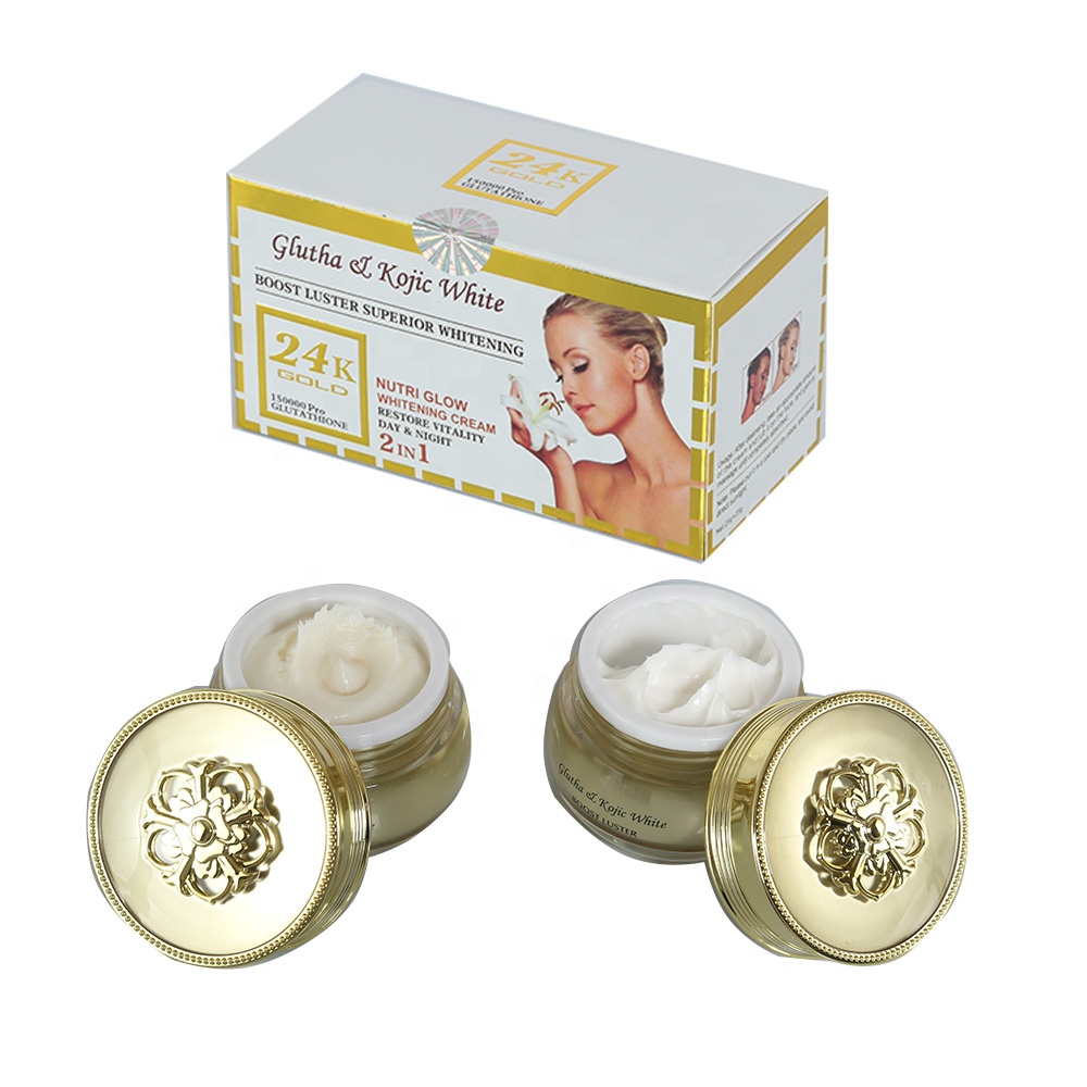Дневной и ночной крем glutha & kojic white 2 в 1, сильный отбеливающий крем для лица, уход за кожей груди, золото 24 К, для черной кожи, темные spos