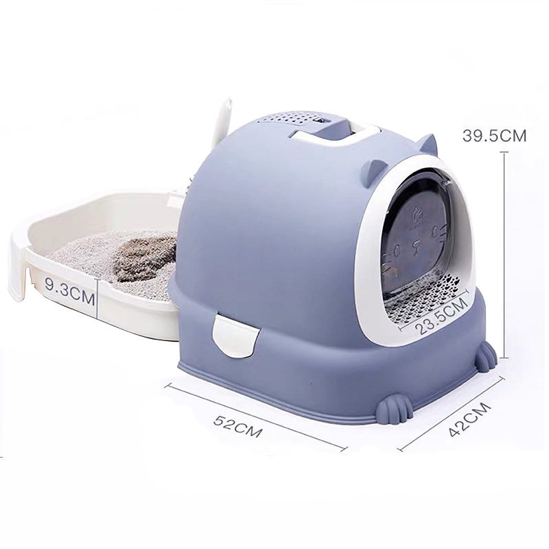 Amazon Hot Selling Pet Products Pet Cleaning Closed Plastic Cat Toilet box Cat Litter Trays Cat Litter Box