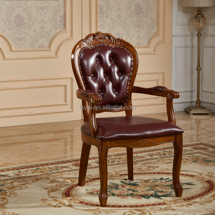 New Design Long Back Lion Knocker Linen Leather Kid Booster Room Folding Wood Chair Dining Chair Modern Swivel