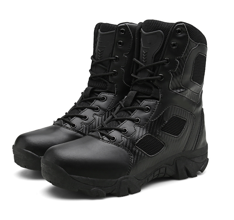 Amazon Hot Sale Black Non-slip Rubber Sole Police Military Tactical Boots CQB Original Swat Boots Jungle Safety Army Combat Boot