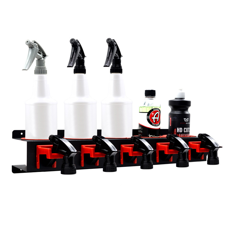 Spray Bottle Storage Rack Abrasive Wall-Mounted Rail shelf Car Beauty Shop Accessory Display Auto Cleaning Detailing Tools