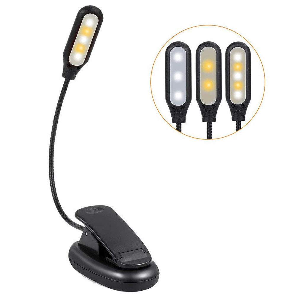 Горячая продажа 5LED 3 Режим Led свет книги клип Перезаряжаемый USB для ночного офиса защита глаз