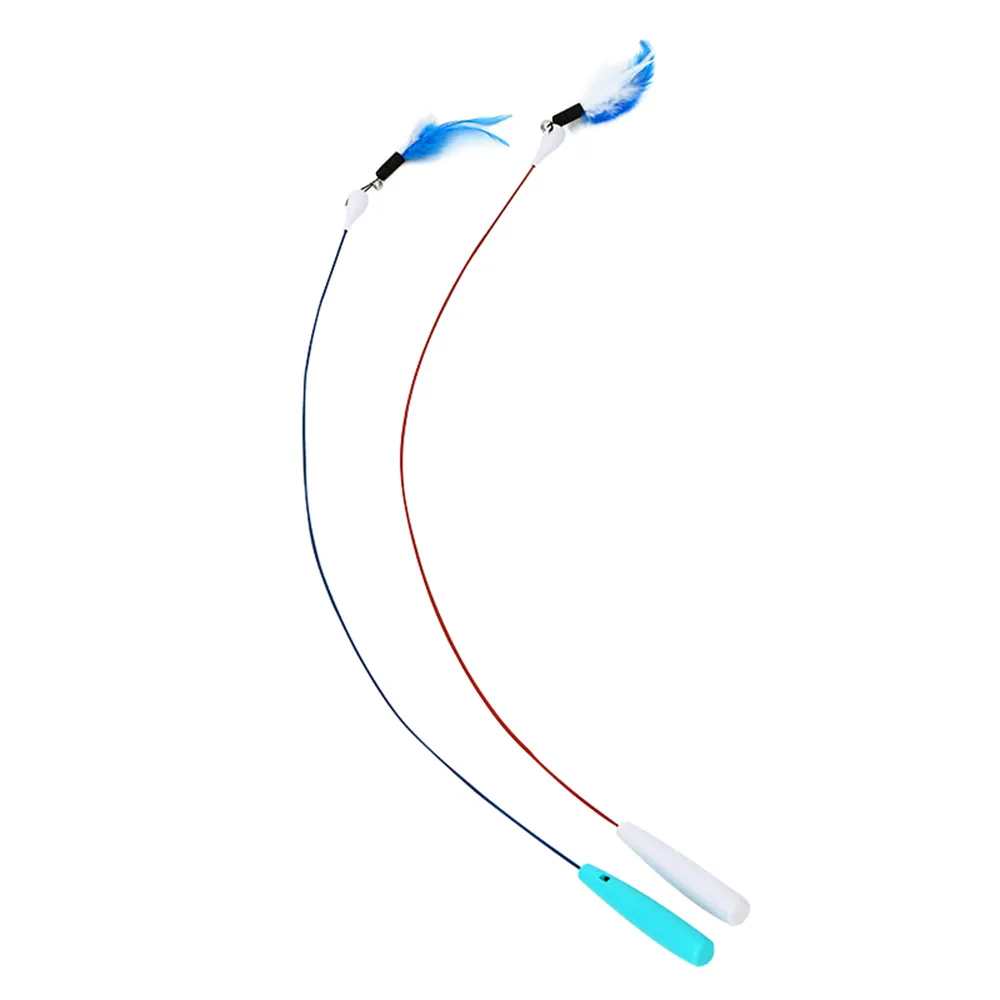 New Arrival Hoopet Interactive Fun Flexible Cat Laser Feather Teaser Toys