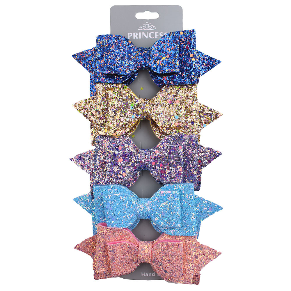 2020 multi color fashion glitter hair bows clips for girls hair accessories