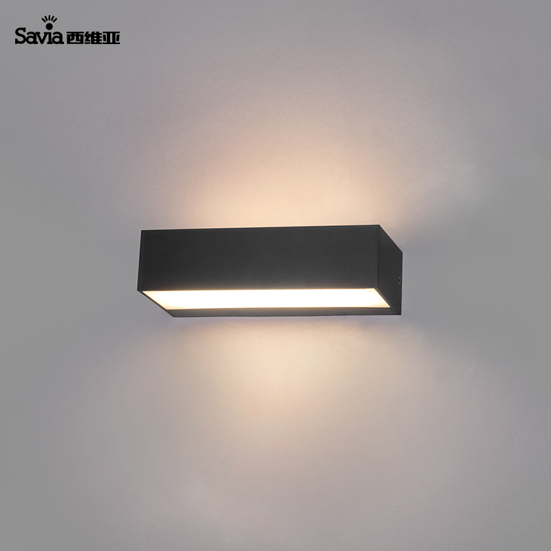Savia СВЕТОДИОДНАЯ лента SMD 9W IP44 водонепроницаемый пк вверх и вниз открытый сад настенный светильник прямоугольник нет минимального размера заказа на открытом воздухе настенный светильник современный