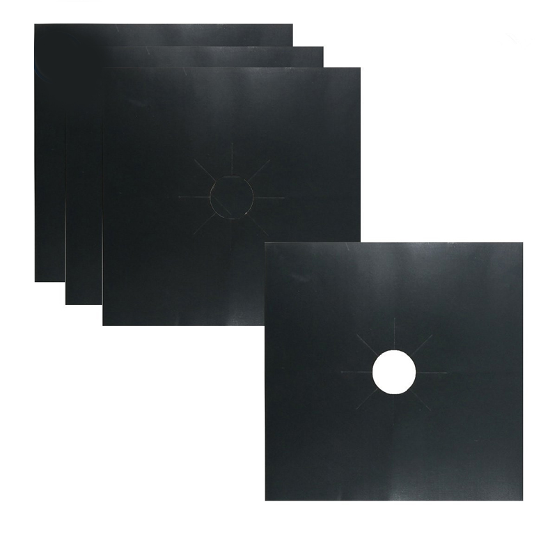 Hot sale customized silver black ptfe oil-proof reusable gas range protectors
