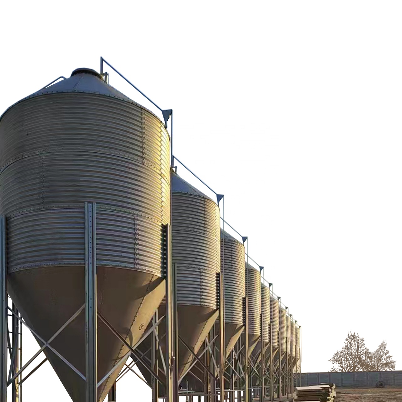 Farm equipment 1-30 tons galvanized steel grain silo of automatic feeding, breeding, piggery storage feed silo