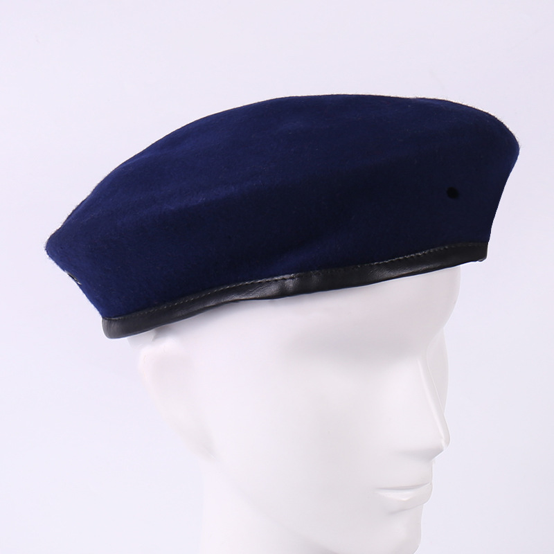 Wholesale Custom Military Beret Hats Embroidered Army Blue Tactical Military Men Wool Beret