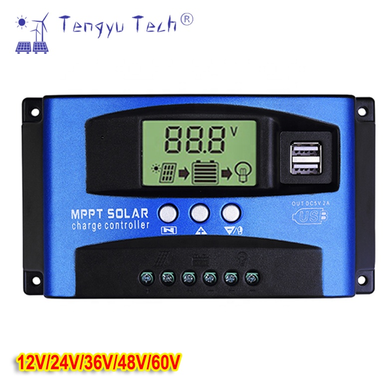 MPPT Контроллер заряда для фотоэлектрических систем и 12V 24V 36V 48V 60V 30A 40A 50A 60A 100A солнечный регулятор Солнечный свет контроллер солнечного зарядного устройства