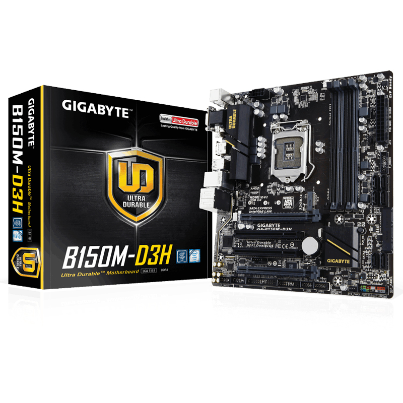 Игровая Материнская плата GIGABYTE GA B150M D3H с разъемом LGA 1151, с поддержкой процессоров Intel 6-го и 7-го ядра