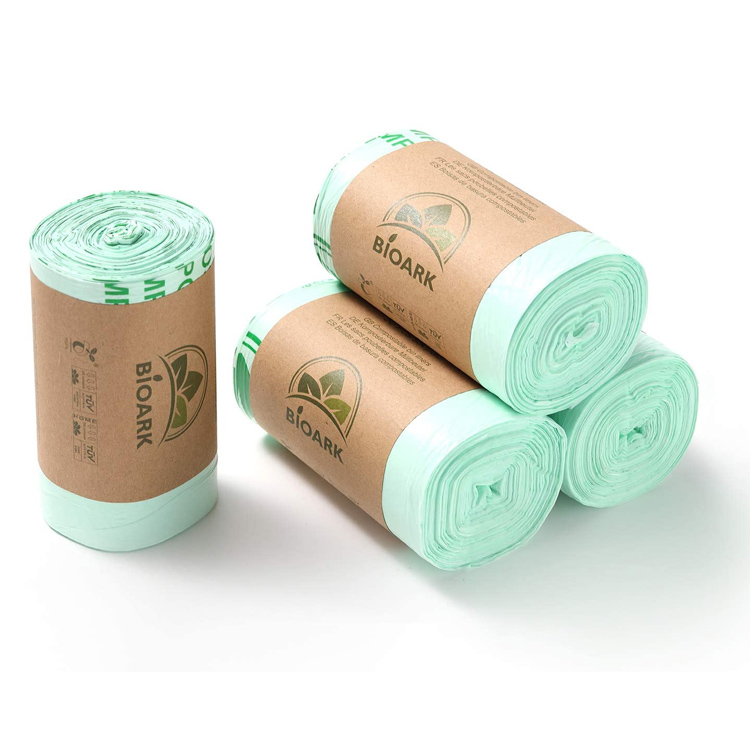 100% Biodegradable Trash Bag Compostable Boat Refuse Bag Ready to Ship New Cosmetic Green Blister Flat Bottom S3 Star Heal