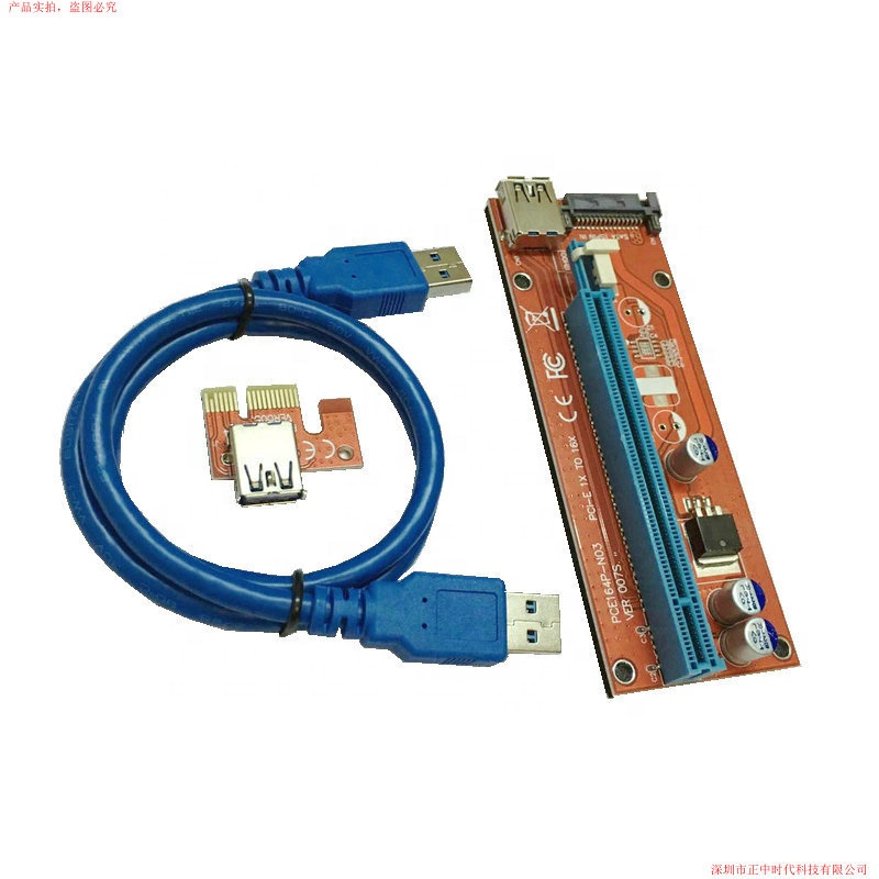 Удлинительный кабель PCI-E с 1X на 16X для графического кабеля, SATA, блок питания ETH Z, карта для майнинга для линии майнинга 07S