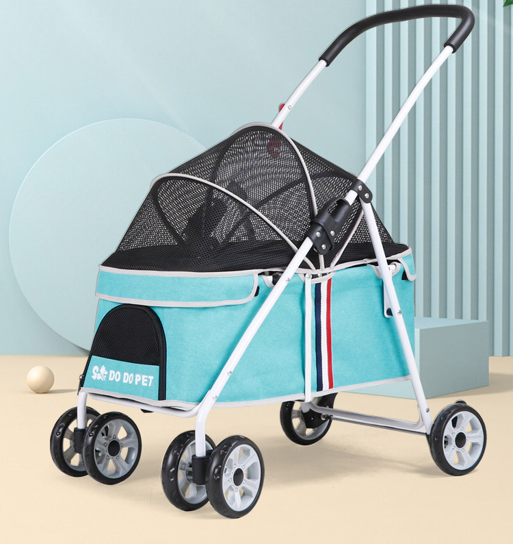Luxury folding pet stroller for dog /outdoor dog strollers pet trolley for sale / pet stroller carrier travel with large wheels