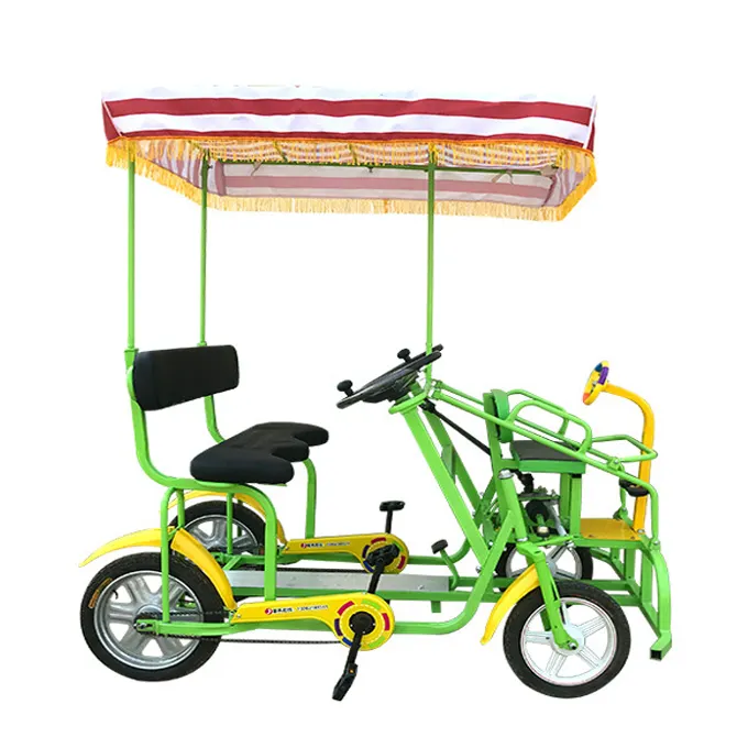 Four Wheel sightseeing tandem bicycle tourist and recreational vehicles adult 2 4 6 8 person tandem bike