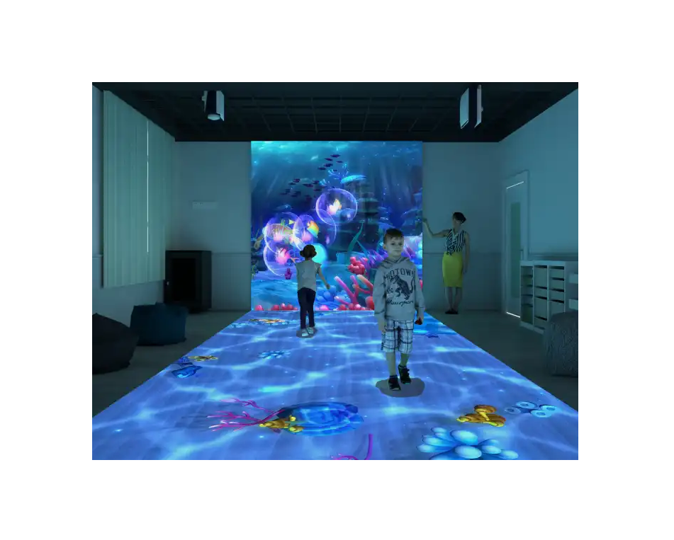 Large screen high precision interactive floor projection system Interactive projection system
