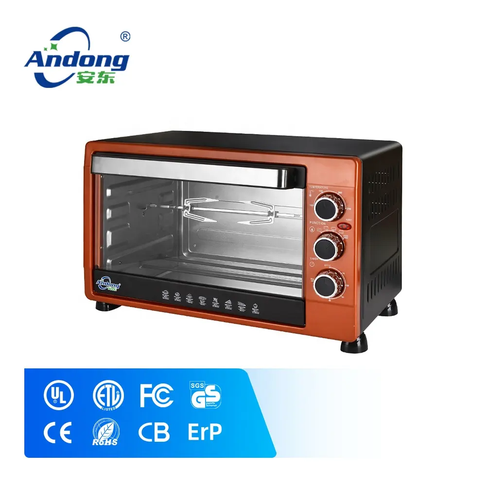 Andong 30L counter-top home baking toaster electric oven with convection and rotisserie home used oven