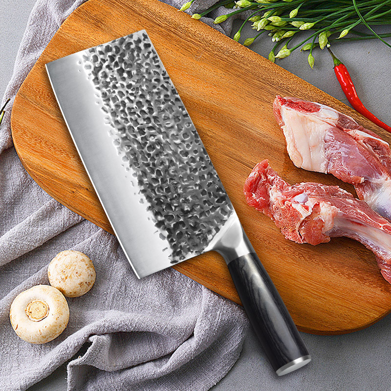 Пластичный монтаж, профессиональный китайский нож для нарезки мяса нож разделочные кухня с деревянной ручкой