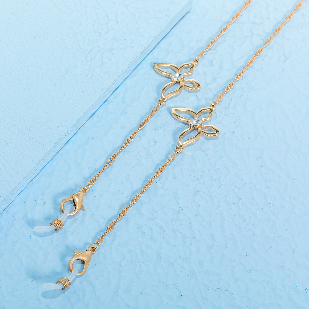 2020 Metal cable and butterfly shape pendant sunglass strap chains with eyewear chain chain bulk wholesale