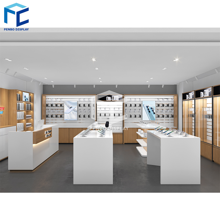 Simple Design Cell Phone Accessories Electronics Store Display Cabinet Showcase Mobile Shop Counter Furnitures Design