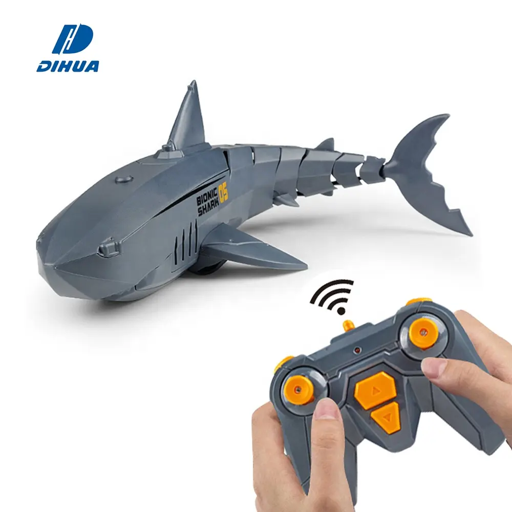 2.4G Simulation Remote Control Fish Boat Toy Kids Electric RC Shark for Swimming Pool Best Gift