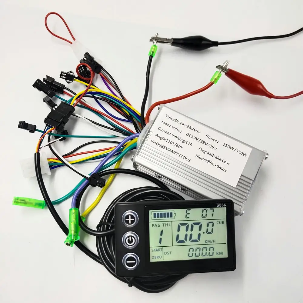 Дисплей S866 + контроллер 6 mosfet 24v36v48v 350w13A для электрического велосипеда, скутера, квадроцикла, складной велосипедный аксессуар, запчасти