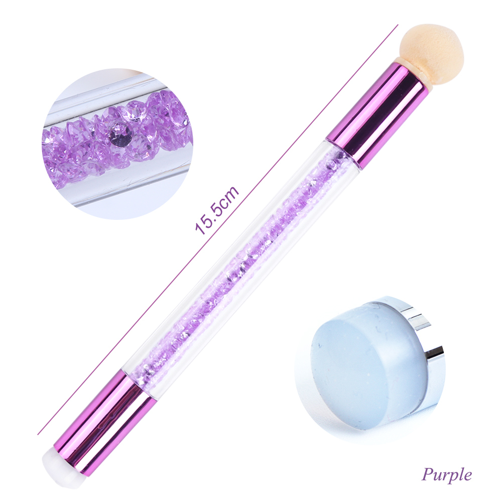 4 Pcs Set Professional Dual-ended Gradient Stamper Sponge Head UV Gel Pen Silicone Nail Brush