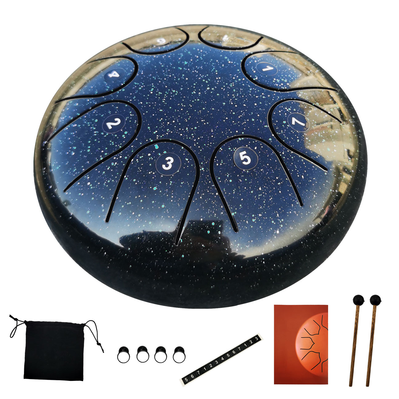 AS TEMAN HANDPAN Starry sky серия стальной барабан для языка музыкальный инструмент 6 дюймов 8 нот ручной барабан из углеродистой стали