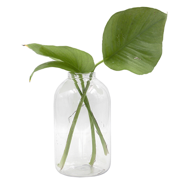 Wholesale 750 ml Table Top Plastic Flower Vase Empty Clear PET Plastic Bottle For Home Decor