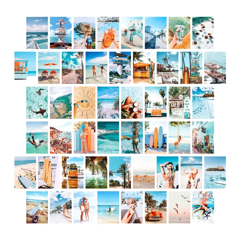New Hot Sale 50 Posters Postcards Posters Decorative Paintings Color Aesthetics Wholesale Customized Pictures