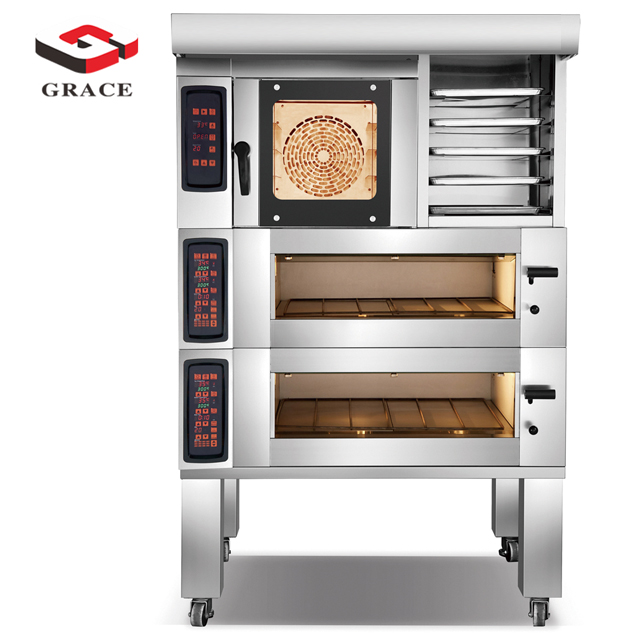 2021 Hot Sale Grace Luxury Europe Style Bakery Oven 2 Desk 4 Trays Electric Bakery Combined Convection Oven For Bakery shop