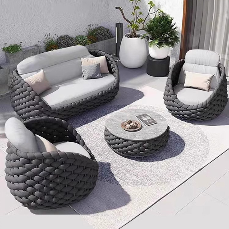 Modern Outdoor Furniture Sets for Garden Courtyard Farmhouse or Apartment PE Material for Parks and Leisure Design
