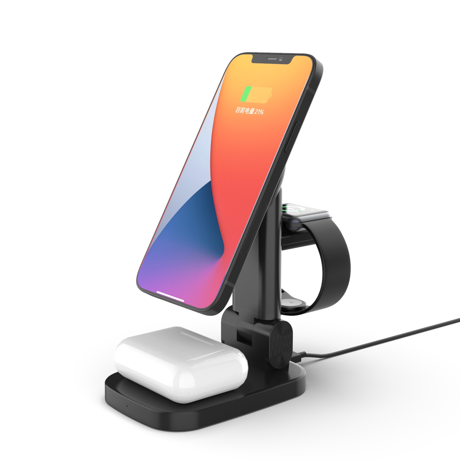 Магнитное складное Беспроводное зарядное устройство для IPhone 12 Pro Max, карманное настольное устройство для быстрой зарядки