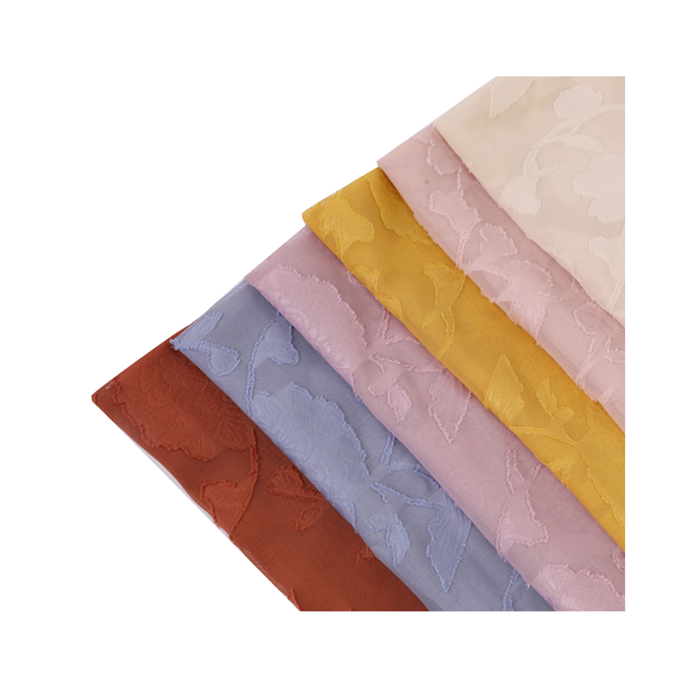 100%Polyester fashion cloth Peony jacquard chiffon