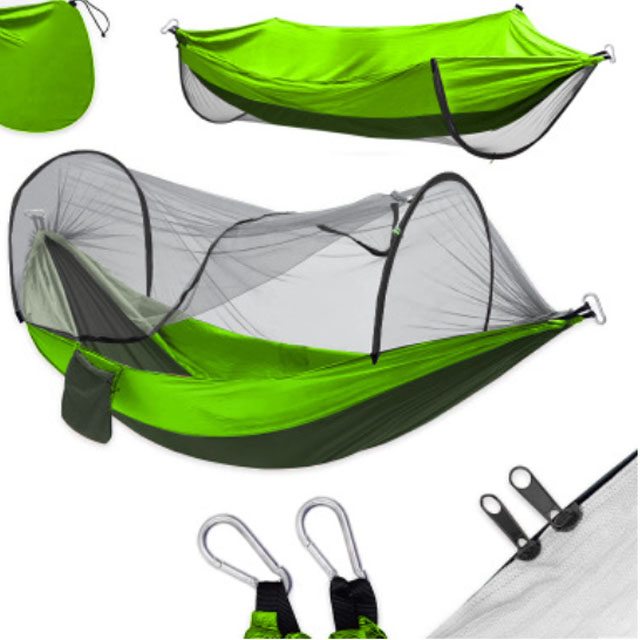 Customized Wholesale Full Automatic Quick Opening Outdoor Nylon Camping Pole Mosquito Proof Hammocks